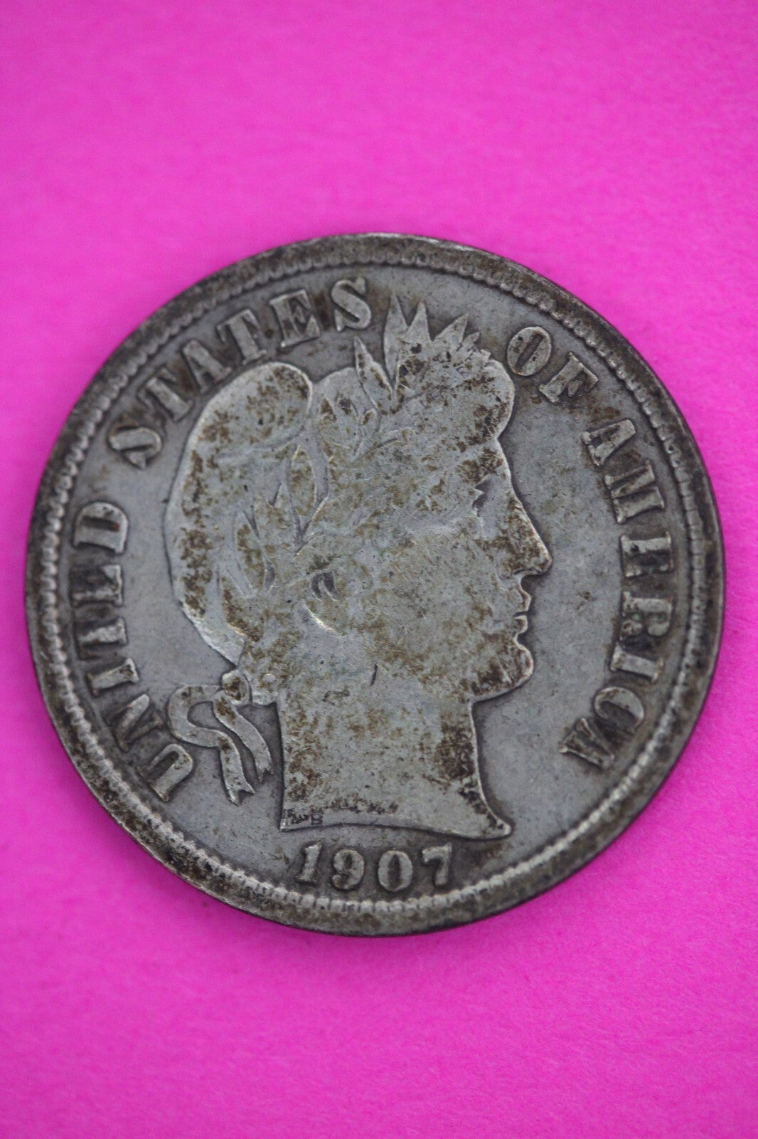1907 S Barber Liberty Dime Scarce Semi Key Date Silver Coin San Francisco 15