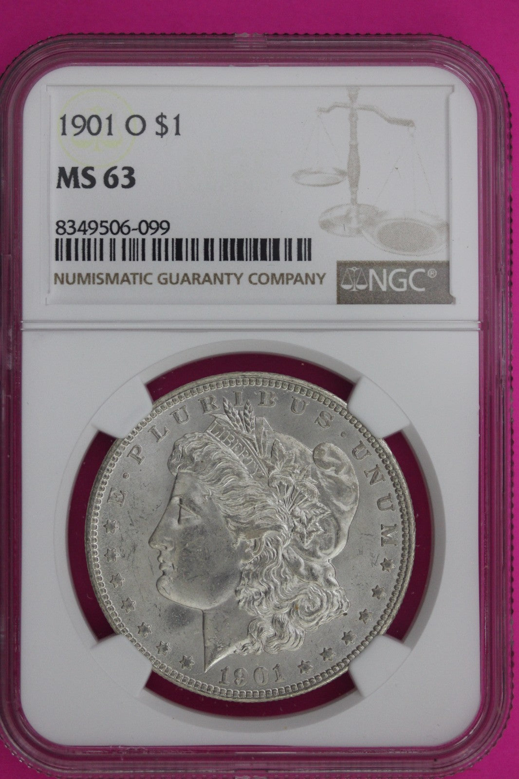 1901 O MS 63 Liberty Morgan Silver Dollar NGC Certified Graded Authentic 1056