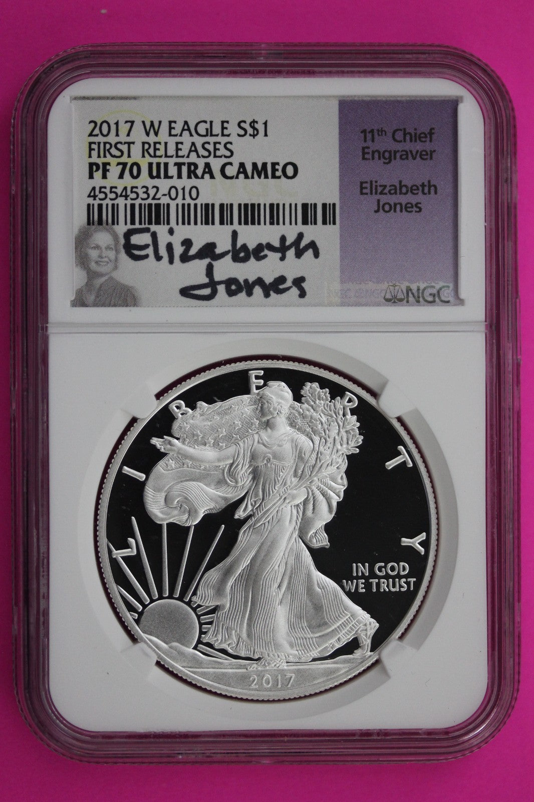 2017 W PF 70 Silver American Eagle Mercanti Signature NGC Authentic Graded 524