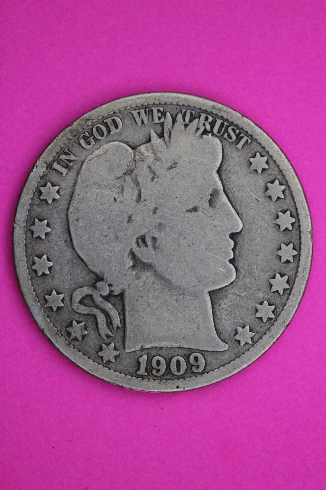 1909 O Barber Liberty Silver Half Dollar Guaranteed Authentic Genuine Coin 2271