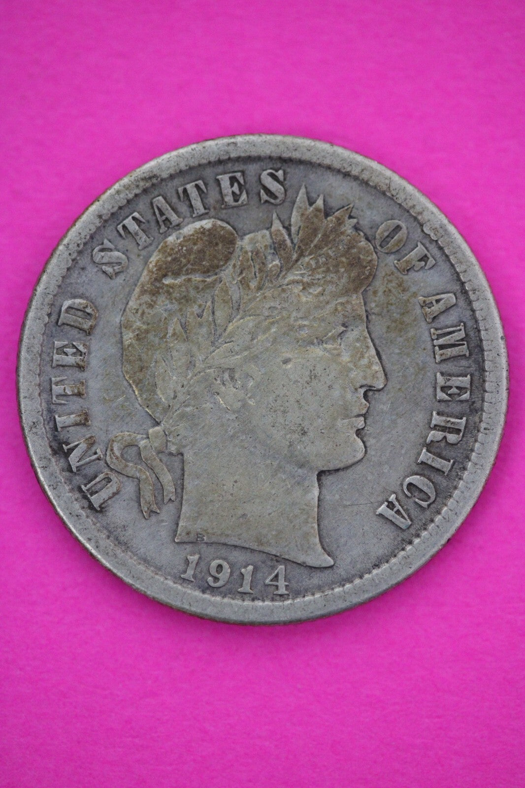 1914 P Barber Liberty Dime Scarce Semi Key Date Silver Coin Philadelphia Mint 36