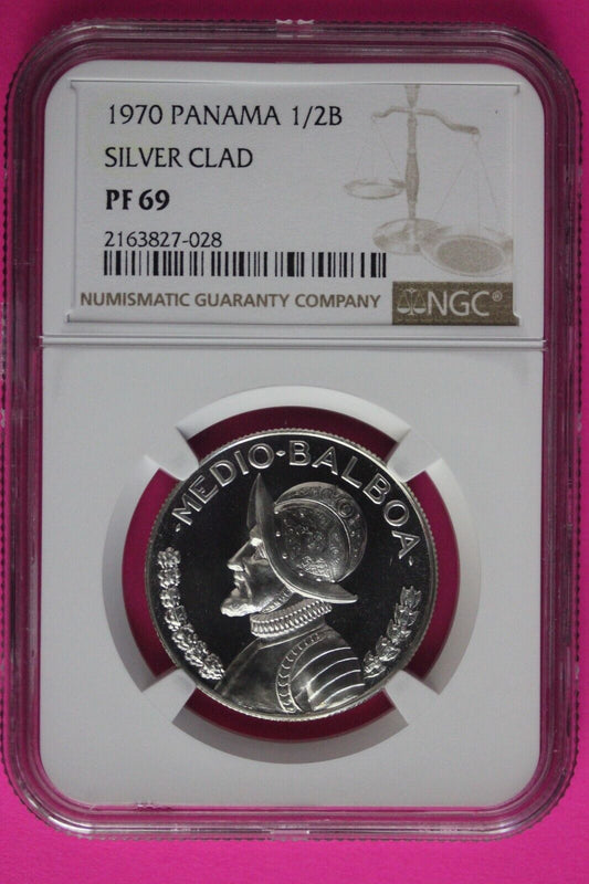Top Pop 1970 Panama PF 69 Proof Silver 1/2 Balboa NGC Certified Slab 1031