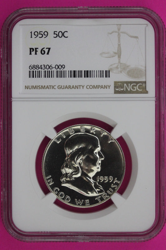 1959 PF 67 Ben Franklin Half Dollar NGC Graded Certified Authentic Slab 1134