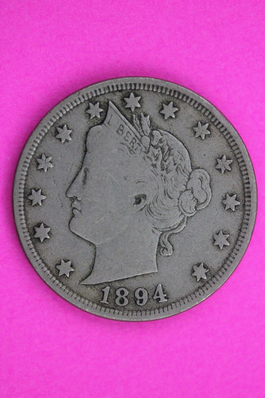 1894 V Liberty Nickel Scarce Semi Key Date Coin Authentic Free Shipping 0058