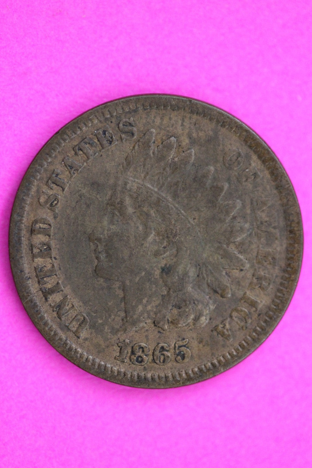 Rare 1865 18/18 Snow 4 Indian Head Cent Penny Guaranteed Authentic Coin 2295