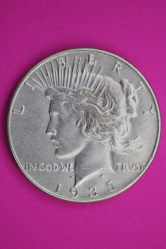 1935 P Peace Silver Dollar LIberty Coin Guaranteed Authentic U.S.A. Seller 1938