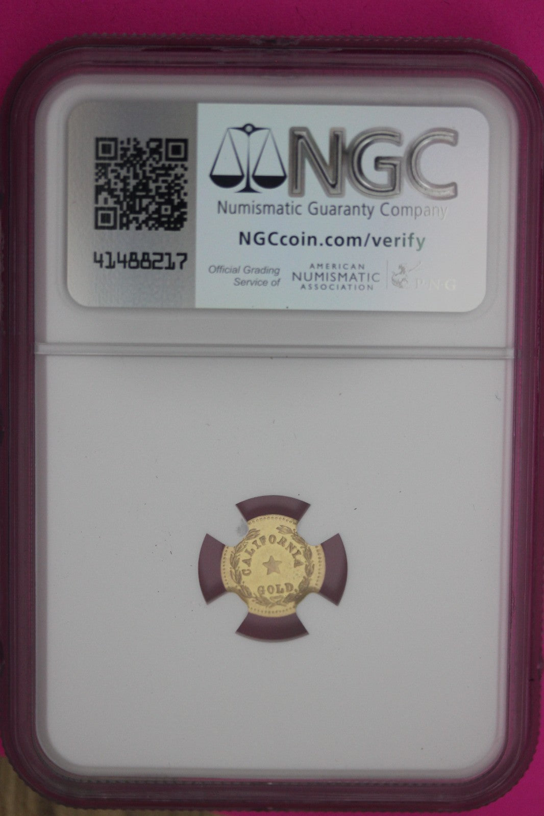 1859 MS 61 Indian Gold Token Label Error Its Round Says Octagonal Rare NGC 1223