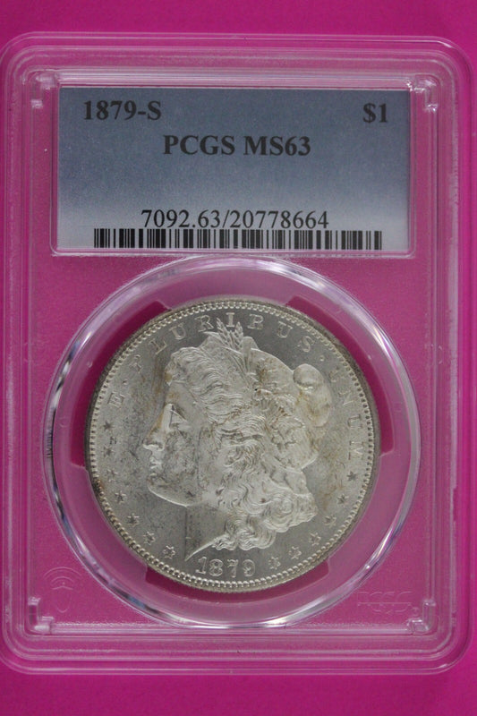 1879 S MS 63 Liberty Morgan Silver Dollar Coin PCGS Graded Certified Slab 1090