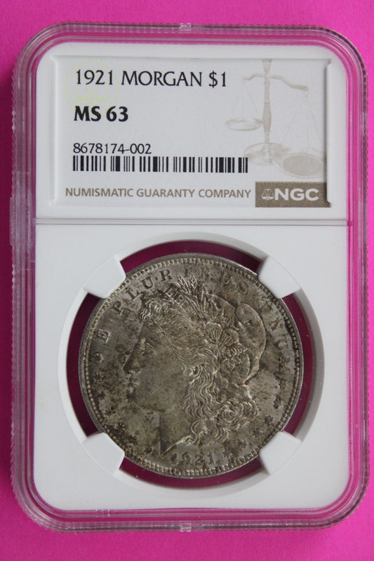 1921 P MS 63 Liberty Morgan Silver Dollar NGC Certified Graded Authentic 869