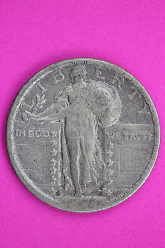 1918 S Standing Liberty Silver Quarter Semi Key Date Coin Exact Coin In Pic 29
