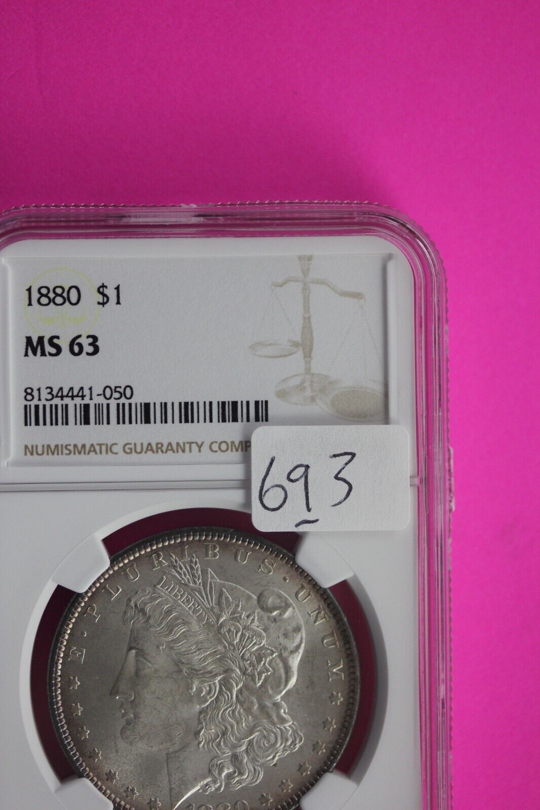 1880 P MS 63 Liberty Morgan Silver Dollar NGC Certified Slab Free Shipping 693