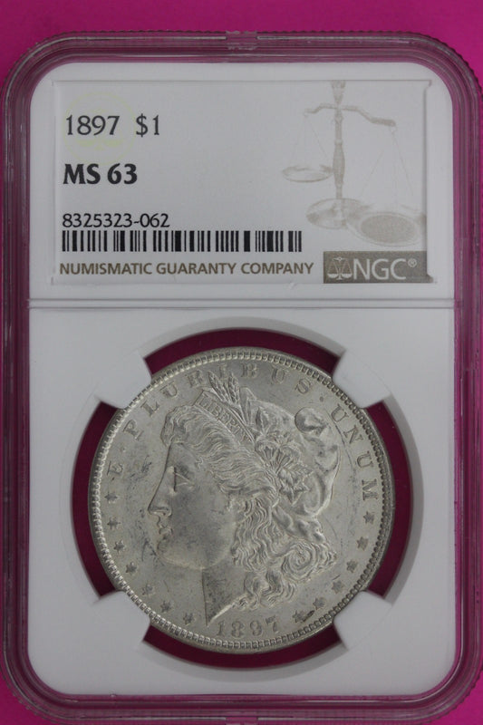 1897 P MS 63 Liberty Morgan Silver Dollar NGC Certified Graded Authentic 1113
