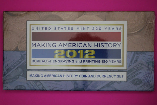 Mint Sealed 2012 Coin & Currency Set Proof 1 OZ Silver Eagle & $5 Note COA 9009