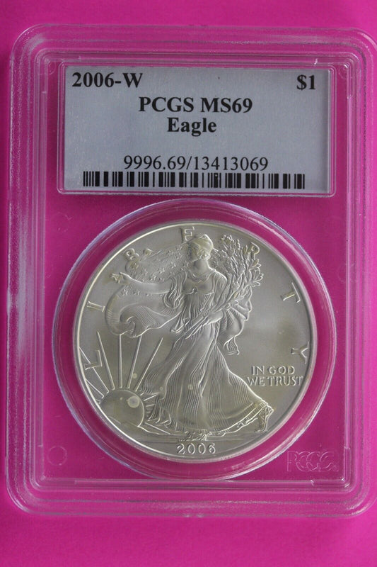 2006 W MS 69 Silver American Eagle  PCGS Certified Certified Graded Slab 167
