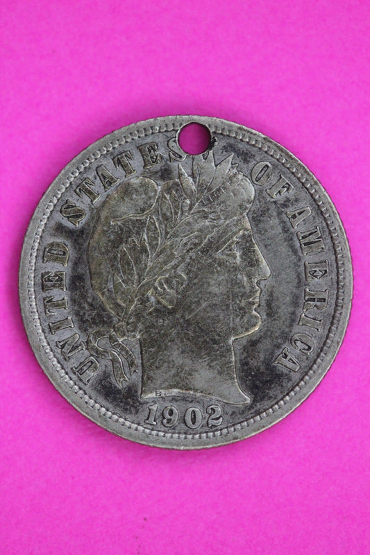 1902 ? Barber Liberty Dime Silver Coin Guaranteed Authentic Free Shipping 1554