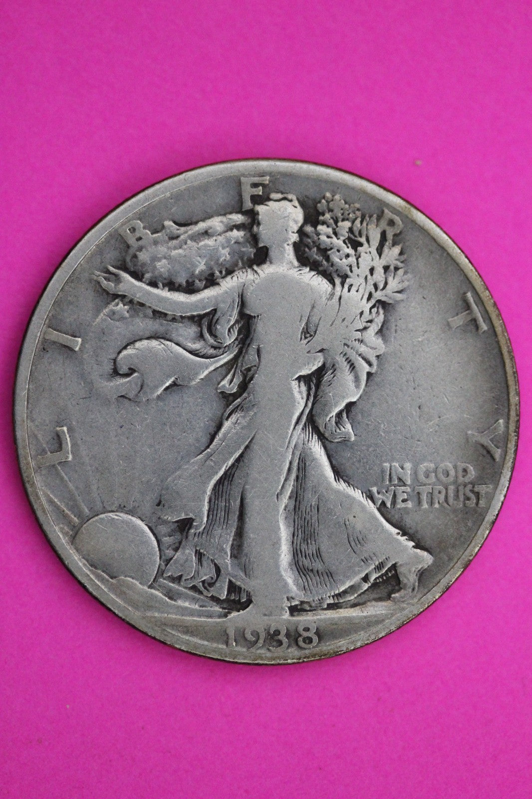 1938 D Walking Liberty Silver Half Dollar Guaranteed Authentic Genuine Coin 2349