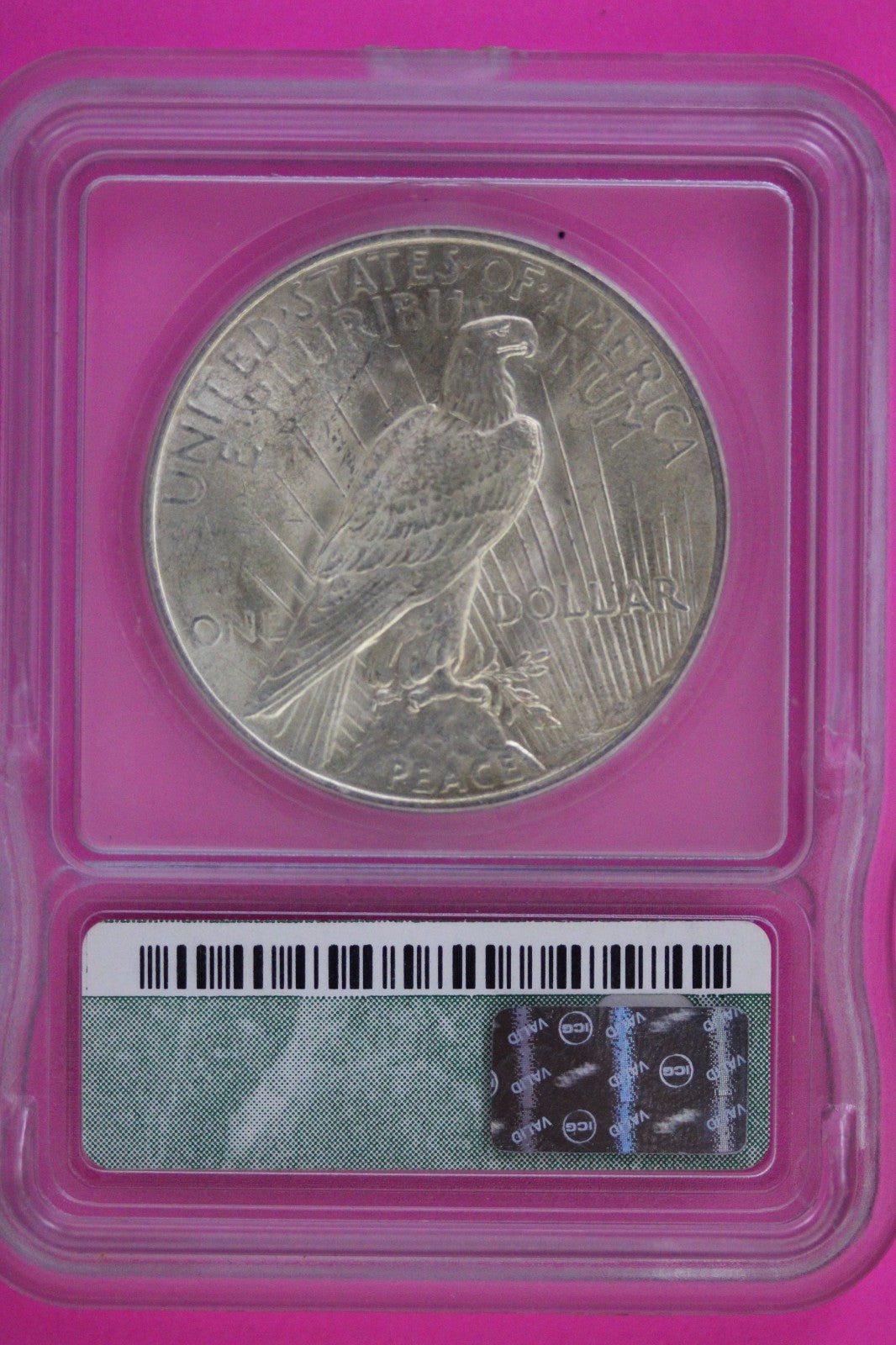 1922 P MS 64 Liberty Peace Silver Dollar ICG Certified Authentic Graded Slab 167