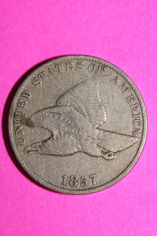 1857 Flying Eagle Cent Penny Exact Scarce Early Type Coin as Pictured 17