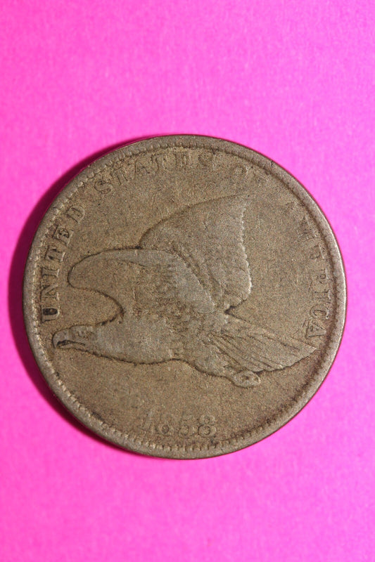 1858 Flying Eagle Cent Penny Exact Scarce Early Type Exact Coin as Pictured 29