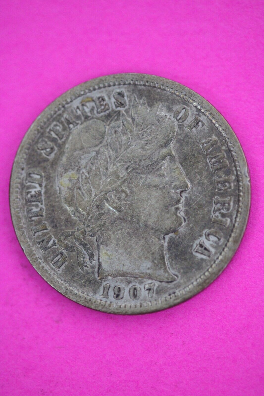 1907 P Barber Liberty Dime Scarce Semi Key Date Coin Philadelphia Mint 20