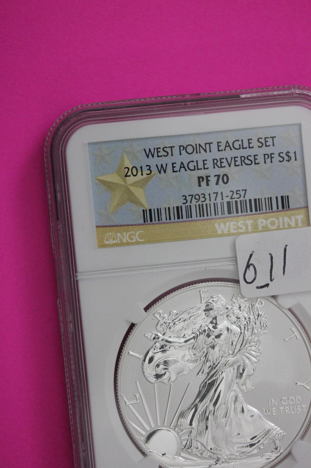 2013 W PF 70 Reverse Proof Silver Eagle From Set NGC Certfied Authentic Coin 611