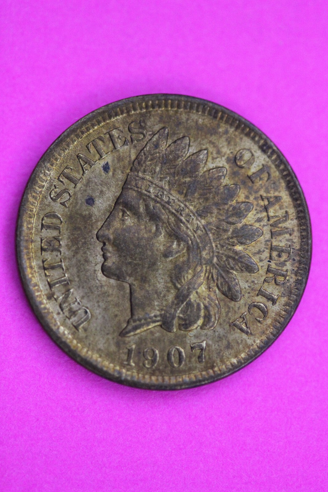 High Grade 1907Indian Head Cent Penny Guaranteed Authentic & Genuine Coin 1071
