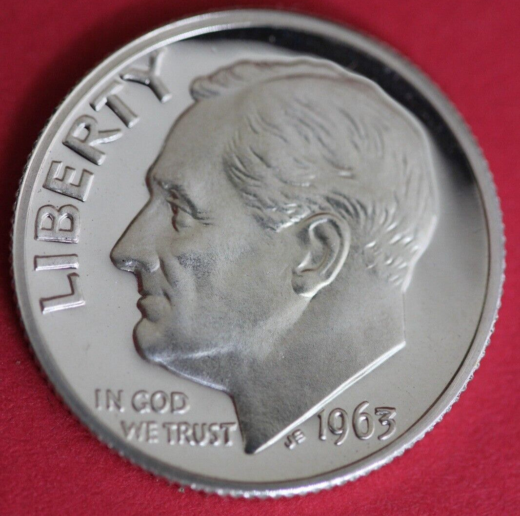 1963 Silver Proof Roosevelt Dime Exact Coin Shown  95