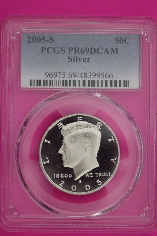 2005 S PR 69 DCAM John F Kennedy Silver Half Dollar PCGS Authentic Genuine 1191
