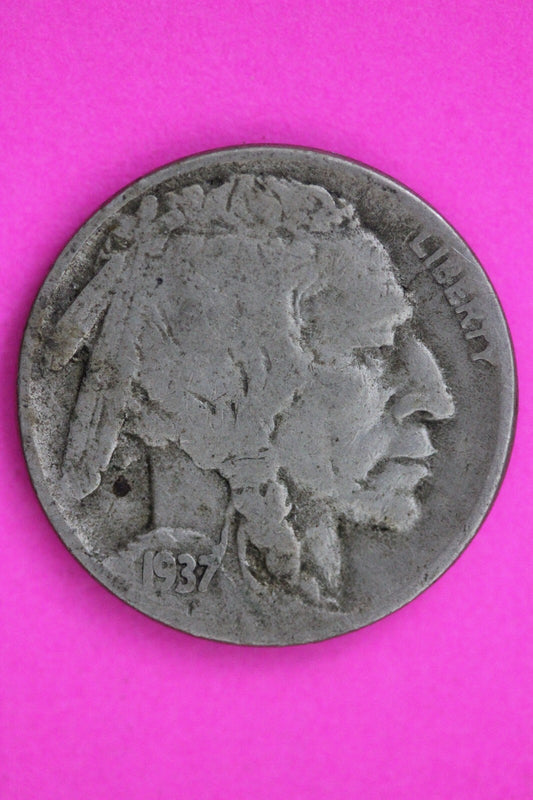 1937 D Buffalo Nickel Coin Guaranteed Authentic & Genuine 0742N