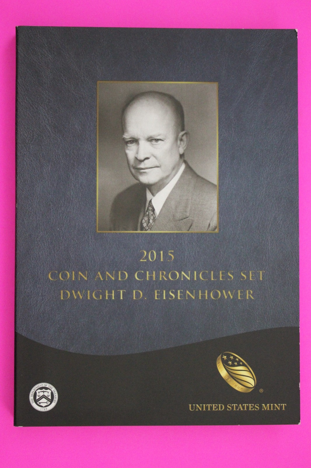 Gem 2015 Dwight Eisenhower Coins & Chronicles Set 1 OZ Silver Box & COA 7043