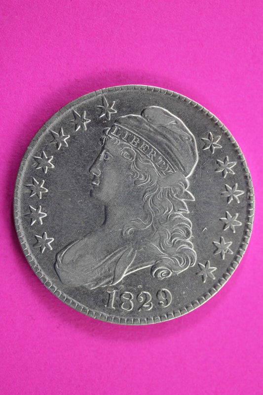 1829 Capped Bust Half Dollar Exact Coin In Pics Silver Rare Semi Key Date 29