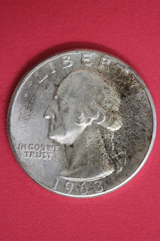 1963 Uncirculated Type B Reverse George Washington Quarter Exact Coin OCE 74