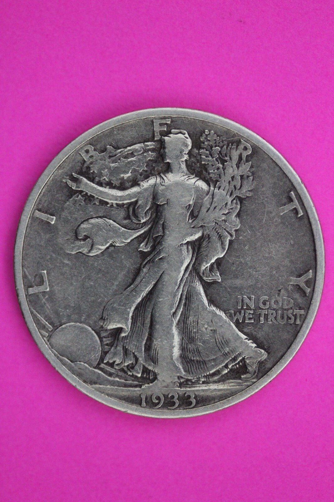 1933 S Walking Liberty Half Dollar Scarce Semi Key Date Silver Coin 156