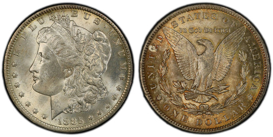 Toned 1885 O MS 64 Morgan Liberty Silver Dollar PCGS Certified Graded Slab 994