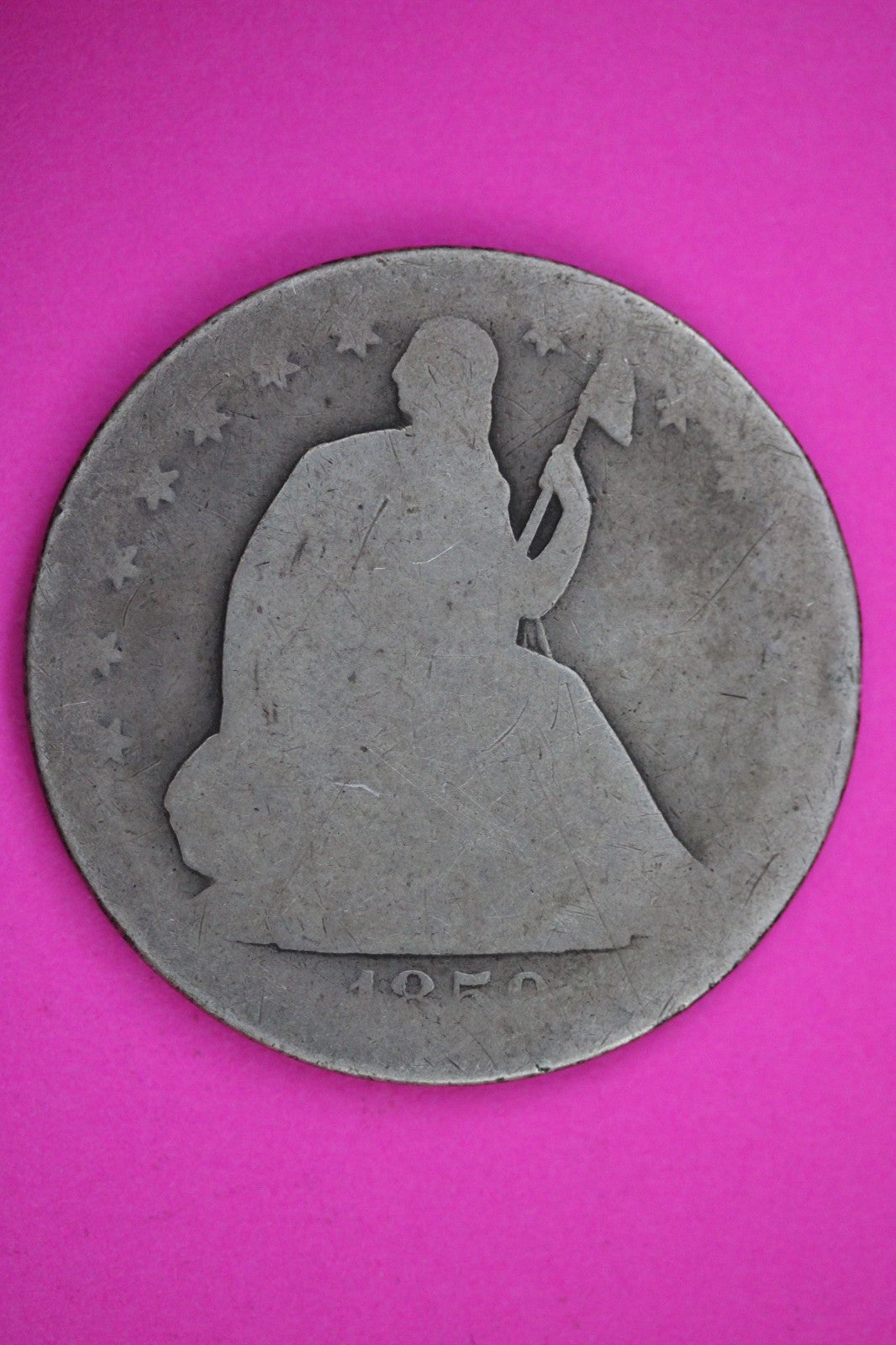 1850 O Seated Liberty Half Dollar Silver Exact Coin Shown Low Grade Filler 2801