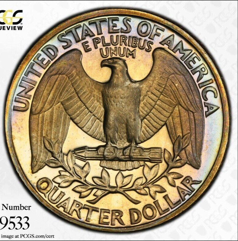 Toned 1979 S Type 1 PR 67 DCAM Washington Quarter PCGS Graded Certified Slab 87