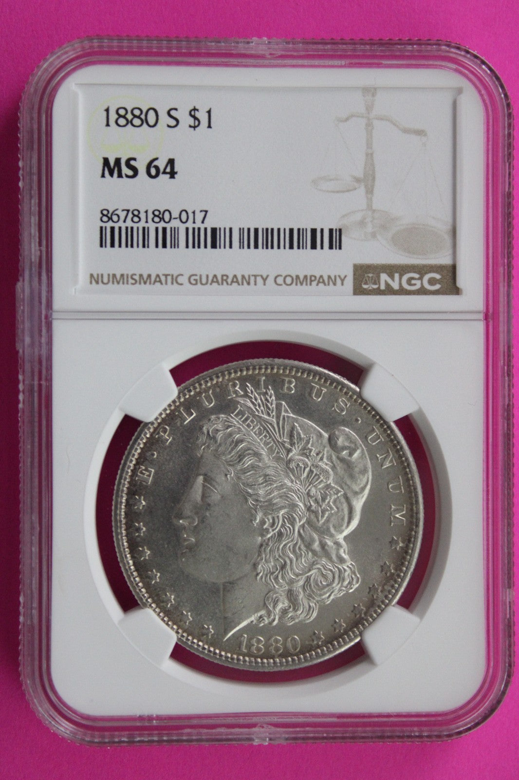 1880 S MS 64 Liberty Morgan Silver Dollar NGC Certified Graded Authentic 776