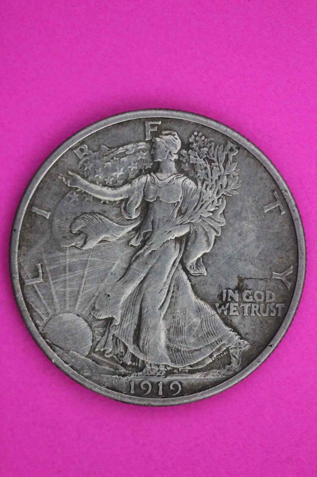 High Grade 1919 P Walking Liberty Half Dollar Scarce Key Date Silver Coin 171