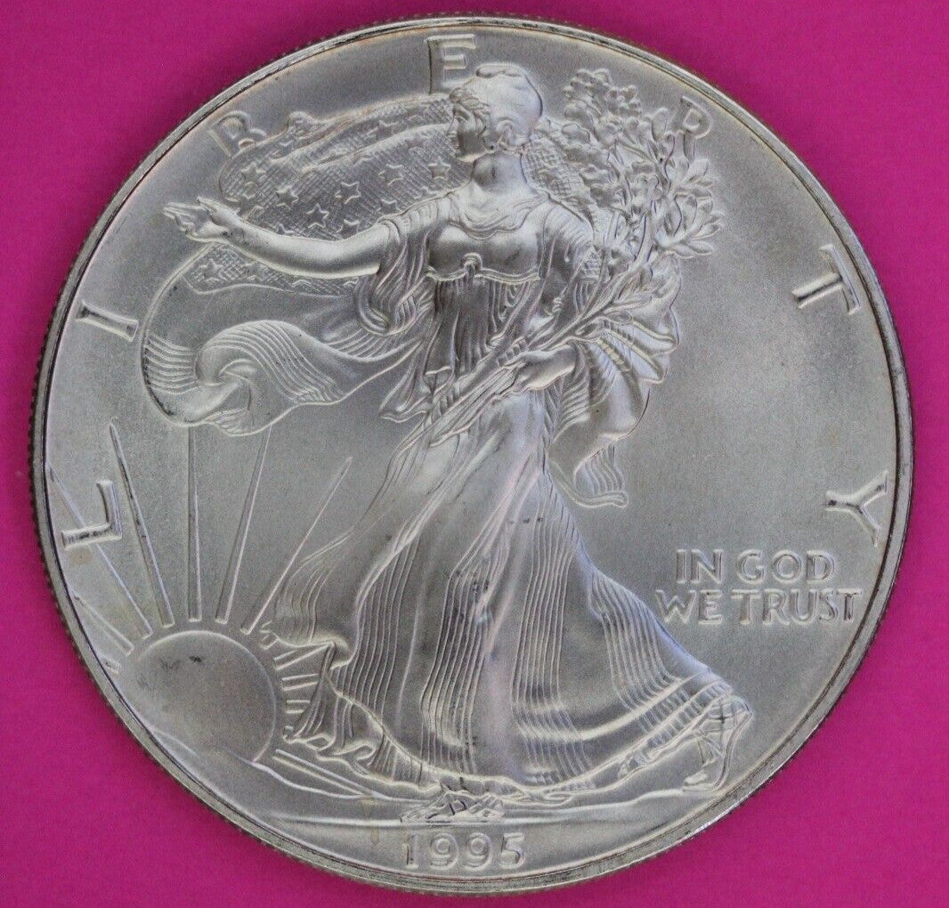 Key Date 1995 BU American Silver Eagle Key Date 1 Ounce 999 Exact Coin Shown 75