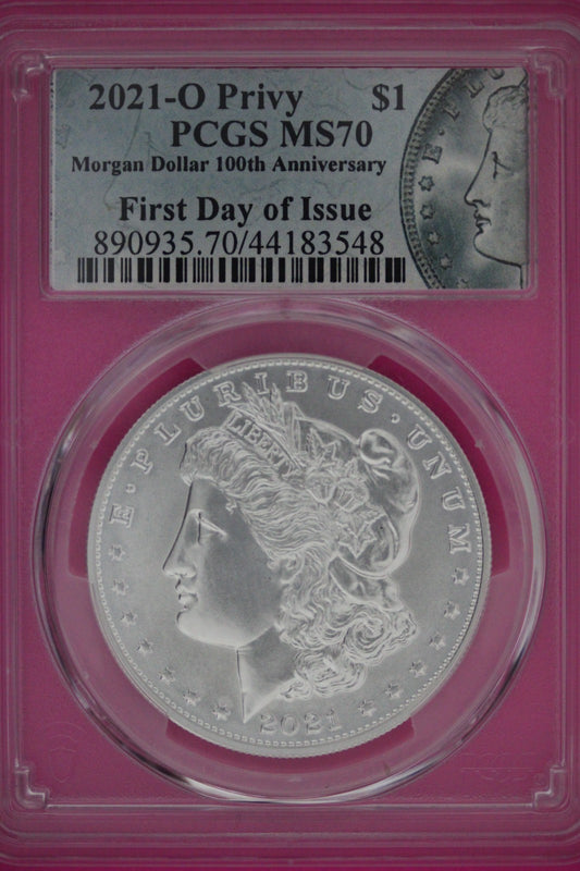 RARE 2021 O Privy MS 70 Morgan Silver Dollar 1rst Day Issue PCGS Graded 942