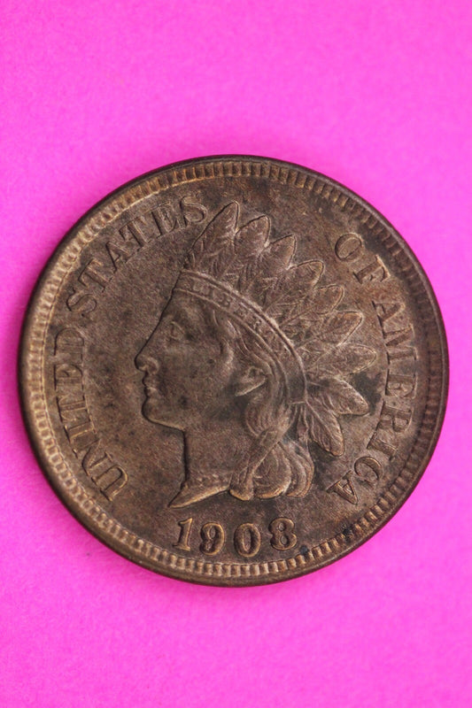 High Grade 1908 Red Rare Snow 5 0/0 1/1 Indian Head Cent Guaranteed Real 1007