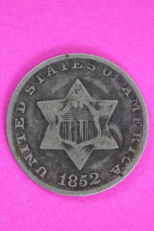 1852 Trime 3 Three Cent Silver Dime Exact Coin Shown In Pics Semi Key Date 69