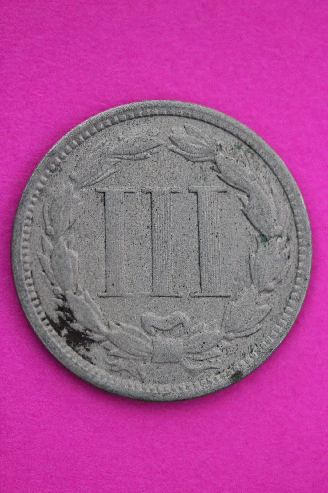 1868 Three 3 Cent Nickel Scarce Semi Key Date Type Coin Philadelphia Mint 24