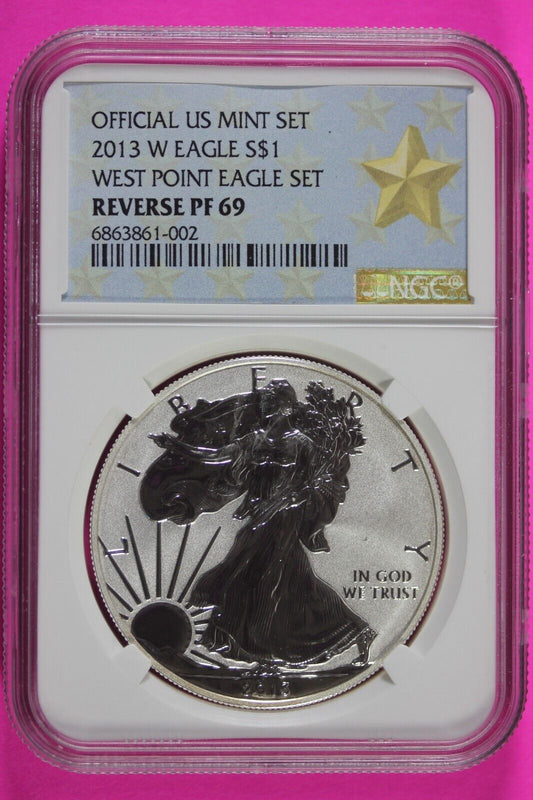 2013 W PF 69 Silver American Eagle Reverse Proof Deep Cameo Authentic NGC 969