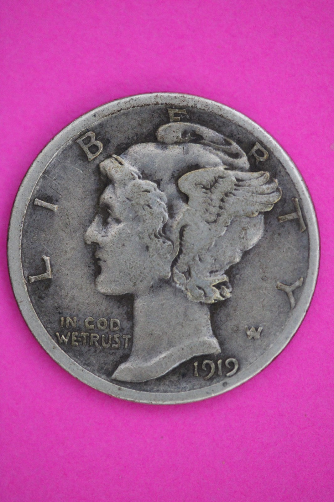 1919 D Mercury Liberty Dime Silver Coin Guaranteed Genuine American Seller 2576