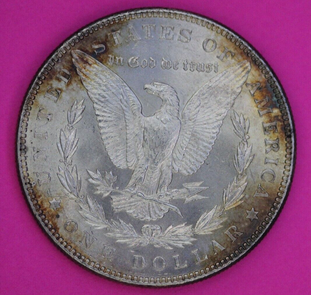 Rainbow Toned 1886 P Morgan Liberty Silver Dollar Philadelphia Mint Coin 212