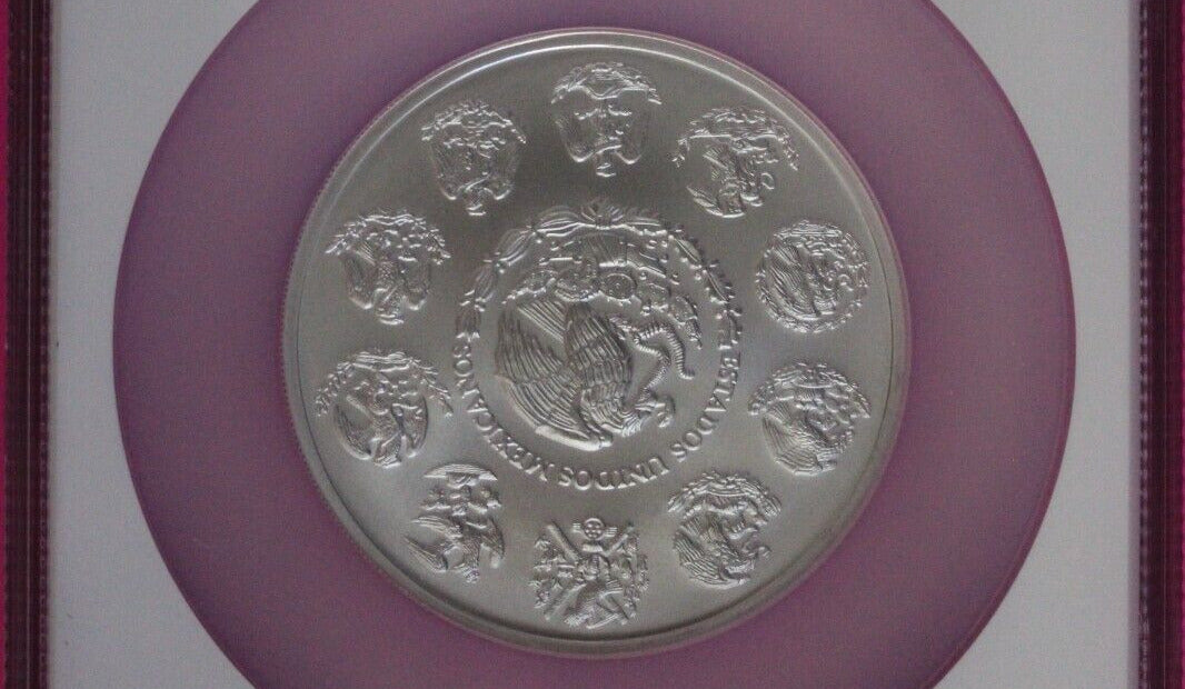 Top Pop 2015 Mo MS 70 Mexico Libertad 5 Onza 5 OZ Silver NGC Graded Slab 7035