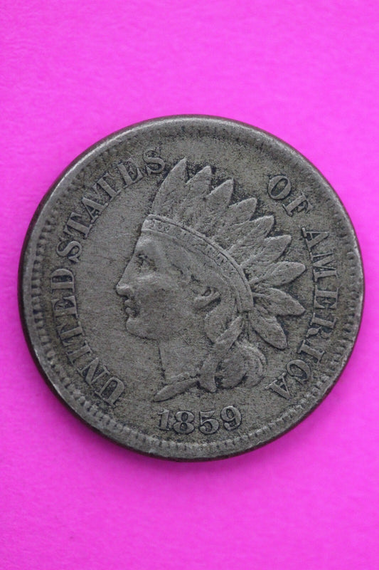 1859 Copper Nickel Indian Head Cent Penny Exact Early Type Coin Pictured 27