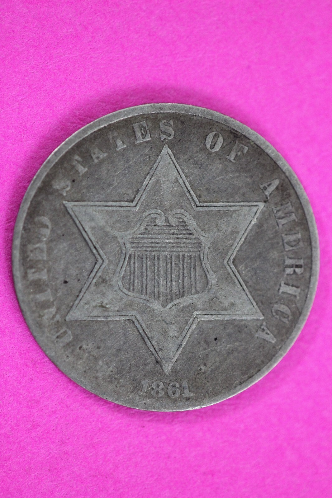 180 Degree Rotated Die 1861 Trime 3 Three Cent Silver Dime Key Date Coin 111