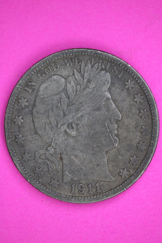 1911 P Barber Liberty Half Dollar Silver Guaranteed Authentic Genuine Coin 2943